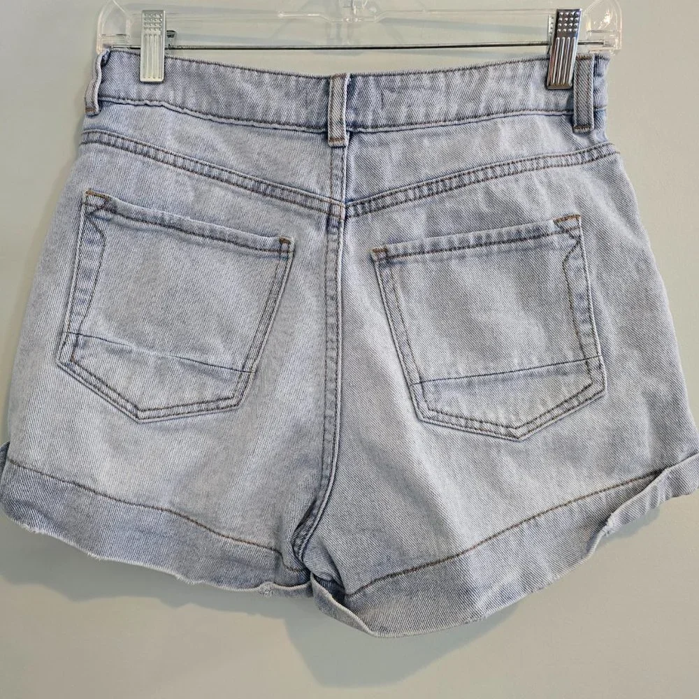 Kendall & Kylie Light Wash Denim Roll Cuff Shorts